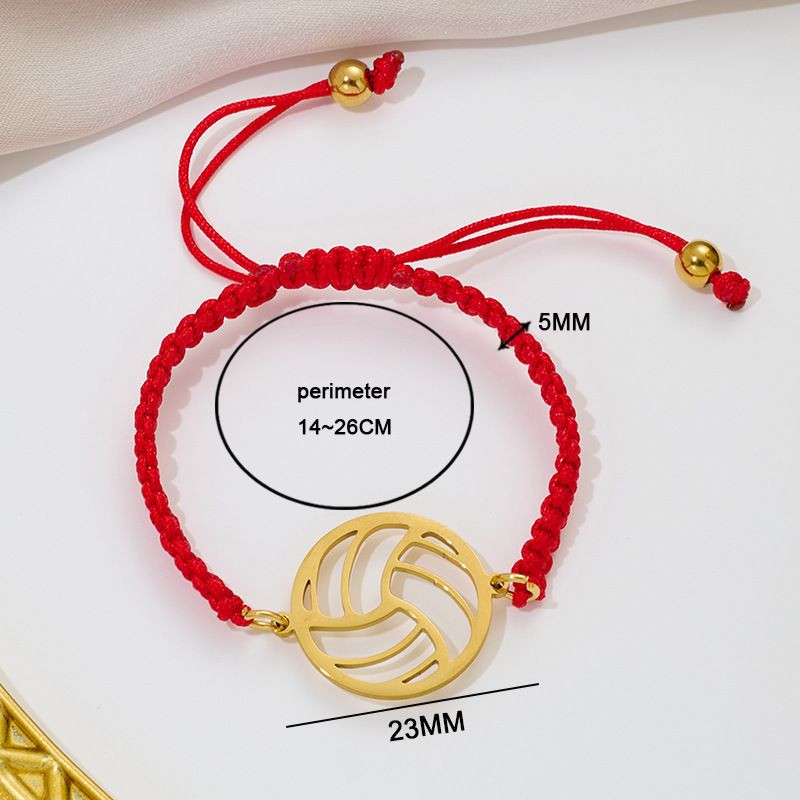 Браслет плетеная нить с золотистым волейбольным мячом CJQ65929