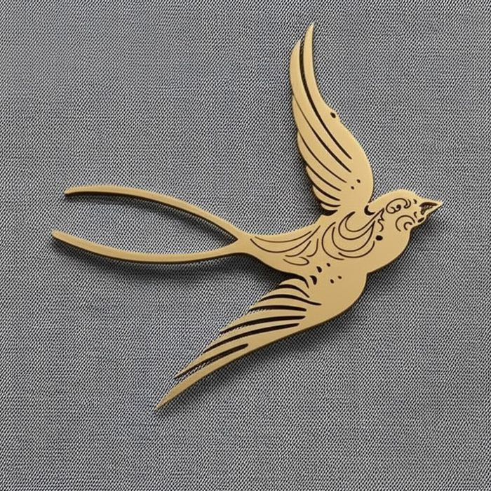 Брошь Медицинская сталь с напылением золотом J10309CJJ Брошь Медицинская сталь с напылением золотом J10309CJJ