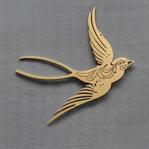 Брошь Медицинская сталь с напылением золотом J10309CJJ Брошь Медицинская сталь с напылением золотом J10309CJJ