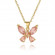 Цепочка с объемной подвеской-бабочкой из розовых кристаллов J10837CJJ