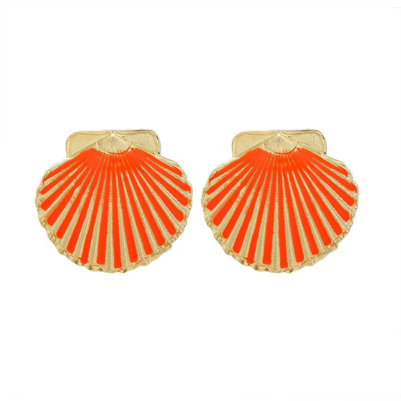 Тематические серьги-пусеты ракушки CJM02139