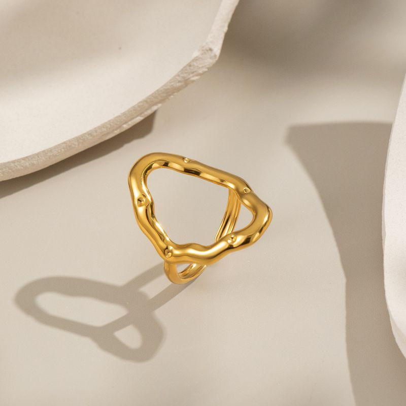 Разомкнутое кольцо с тонкими геометрическими контурами CJN49728