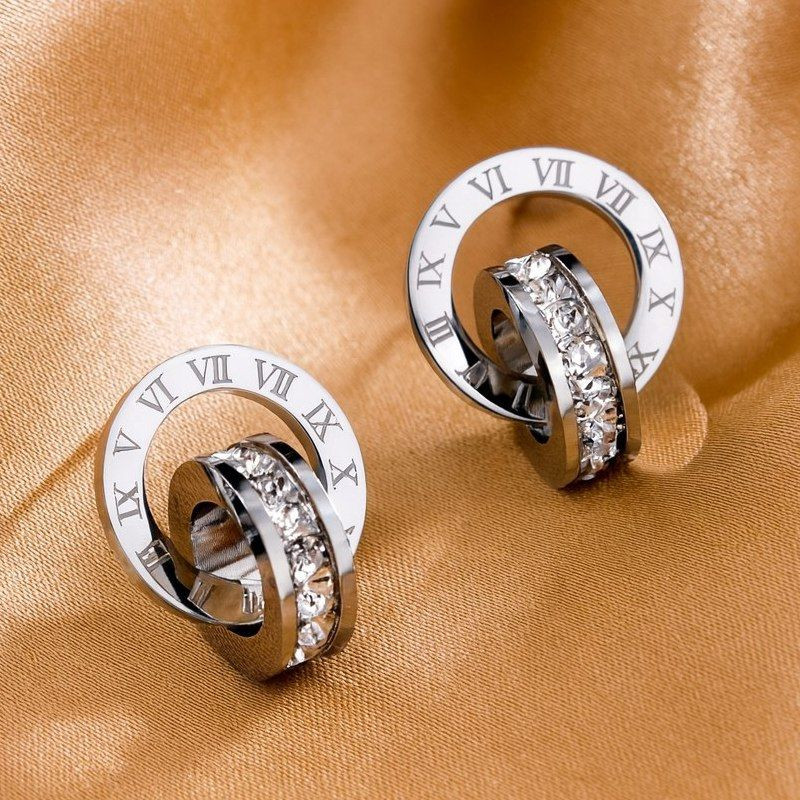 Серьги гвоздики титановая сталь 1J12498CJJ