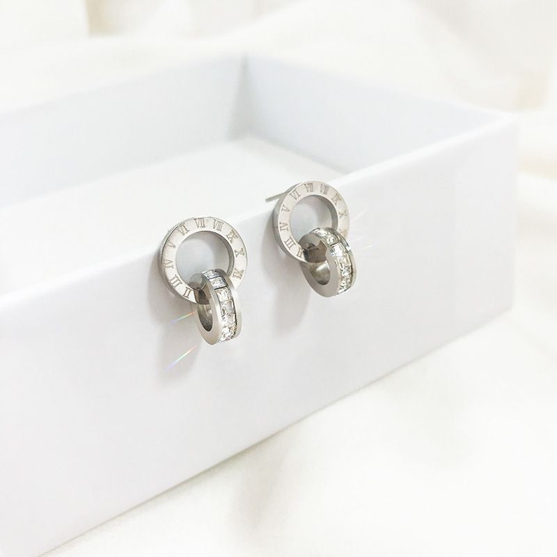 Серьги гвоздики титановая сталь 1J12498CJJ