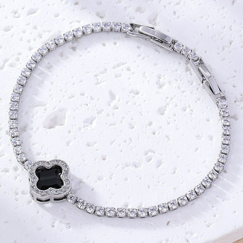 Браслет медь циркон напыление платиной 1J12502CJJ Браслет медь циркон напыление платиной 1J12502CJJ