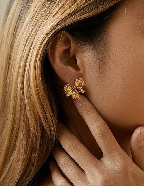 Серьги-пусеты «Золотые бабочки» Z63461
