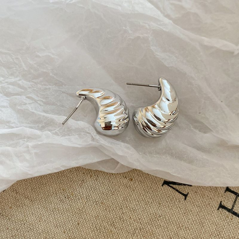 Элегантные серьги-пусеты золотистые капли CJP44907