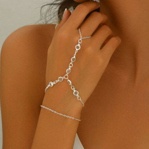 Браслет слейв серебристые искры в геометрии