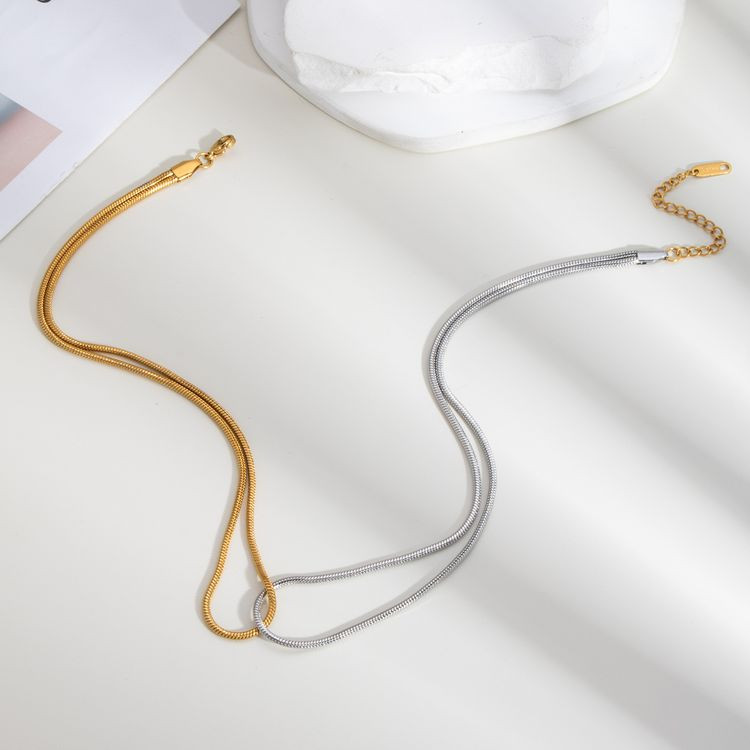 Золотисто-серебристая двойная цепочка CJL84002 Золотисто-серебристая двойная цепочка CJL84002