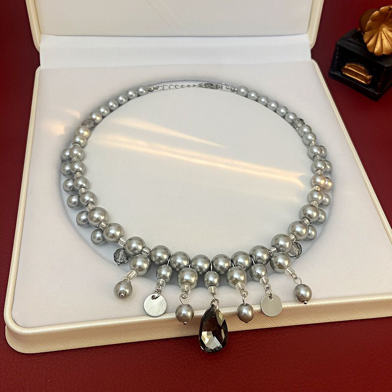 Массивное Ожерелье с крупными кристаллами и каплями CJL32539