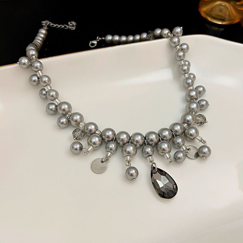 Массивное Ожерелье с крупными кристаллами и каплями CJL32539