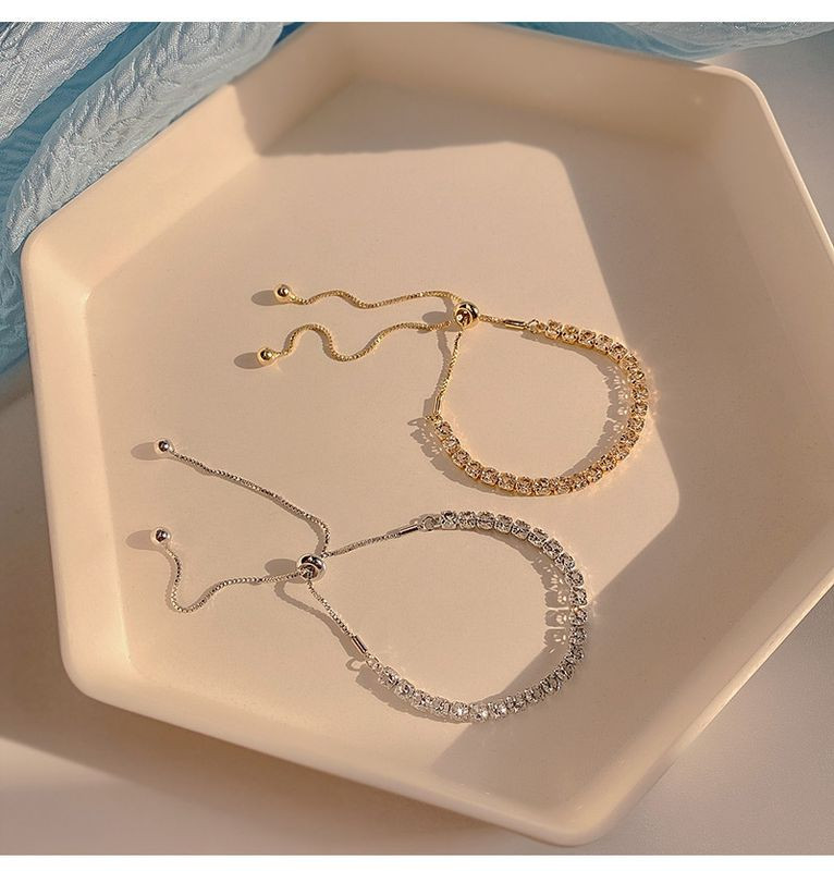 Браслет медь циркон напыление платиной 1J12504CJJ Браслет медь циркон напыление платиной 1J12504CJJ