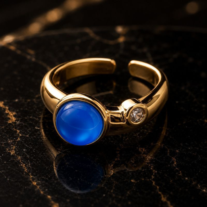Серебряное кольцо с овалом ASUY64869