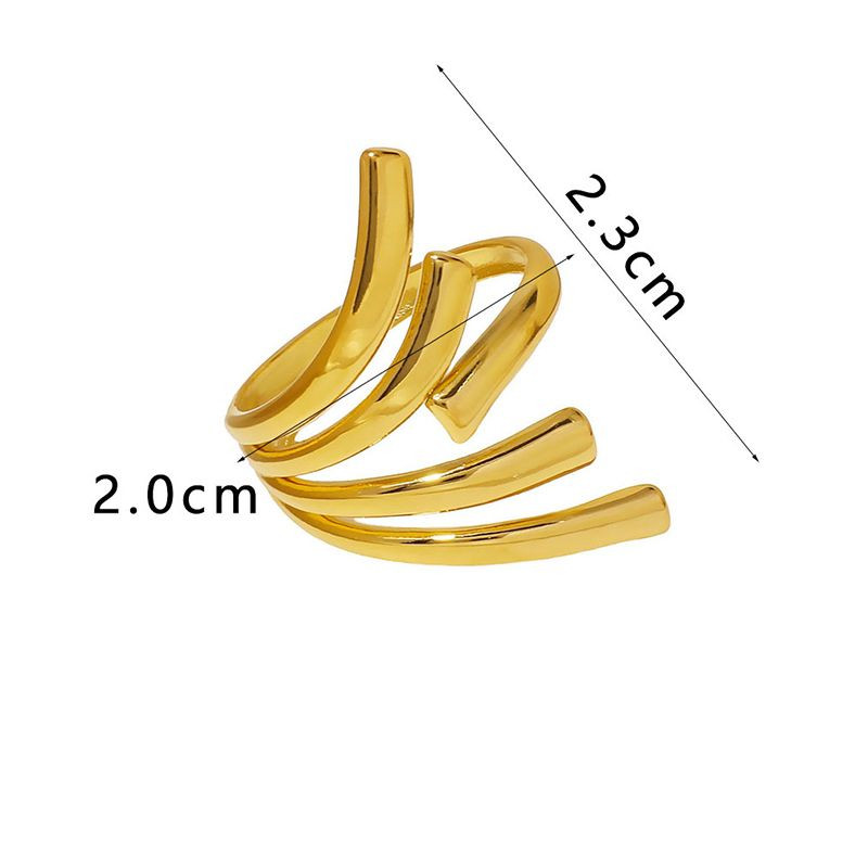 Разомкнутое кольцо с декоративным элементом из четырех линий CJM30189
