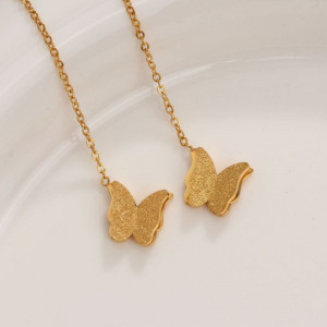 Золотистые серьги-протяжки Бабочки CJH32653