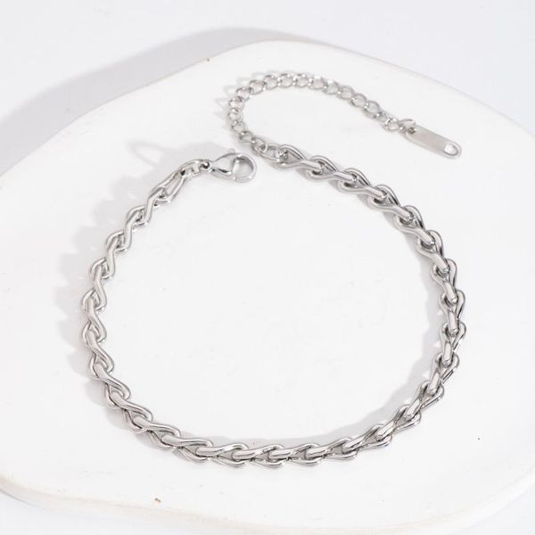 Серебристая цепочка плотного плетения CJL84033