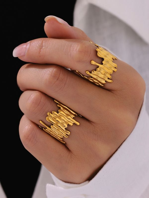 Кольцо титановая сталь напыление золотом 1J12246CJJ