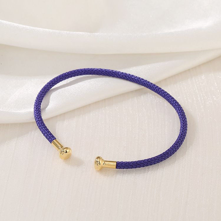Браслет жесткий тонкий с фиолетовым текстилем CJH27846