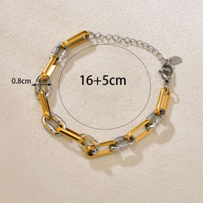 Браслет-цепочка комбинированный с цилиндрическими звеньями CJP77870