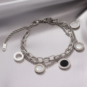 Многослойный браслет с перламутровыми медальонами 1J12021CJJ Многослойный браслет с перламутровыми медальонами 1J12021CJJ