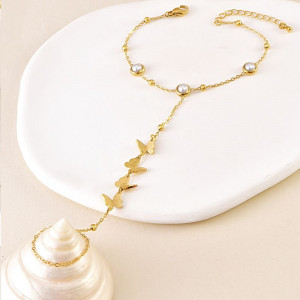 Слейв-браслет порхающие бабочки с золочением Слейв-браслет порхающие бабочки с золочением