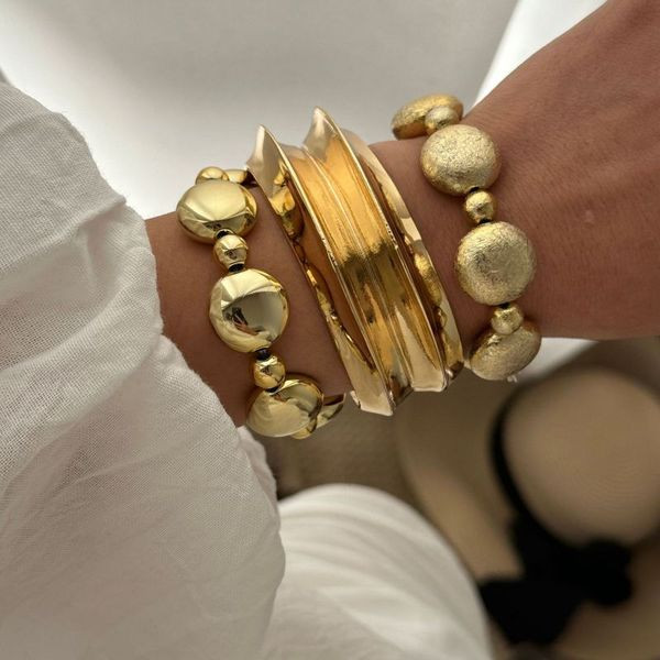 Браслет из крупных фактурных звеньев CJL61324