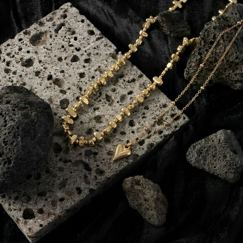 Двойная серебристая цепочка с подвеской в форме зуба CJT11410