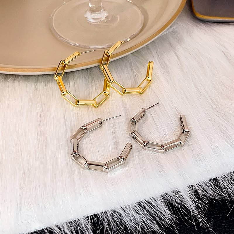 Серьги кольца ювелирный сплав в виде цепочек J11588CJJ Серьги кольца ювелирный сплав в виде цепочек J11588CJJ