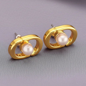 Серьги медь с напылением платиной и жемчугом 1J11985CJJ Серьги медь с напылением платиной и жемчугом 1J11985CJJ