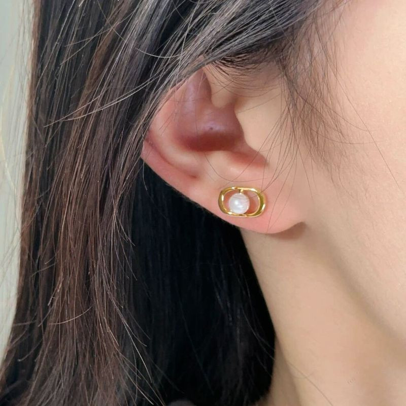 Серьги медь с напылением платиной и жемчугом 1J11985CJJ