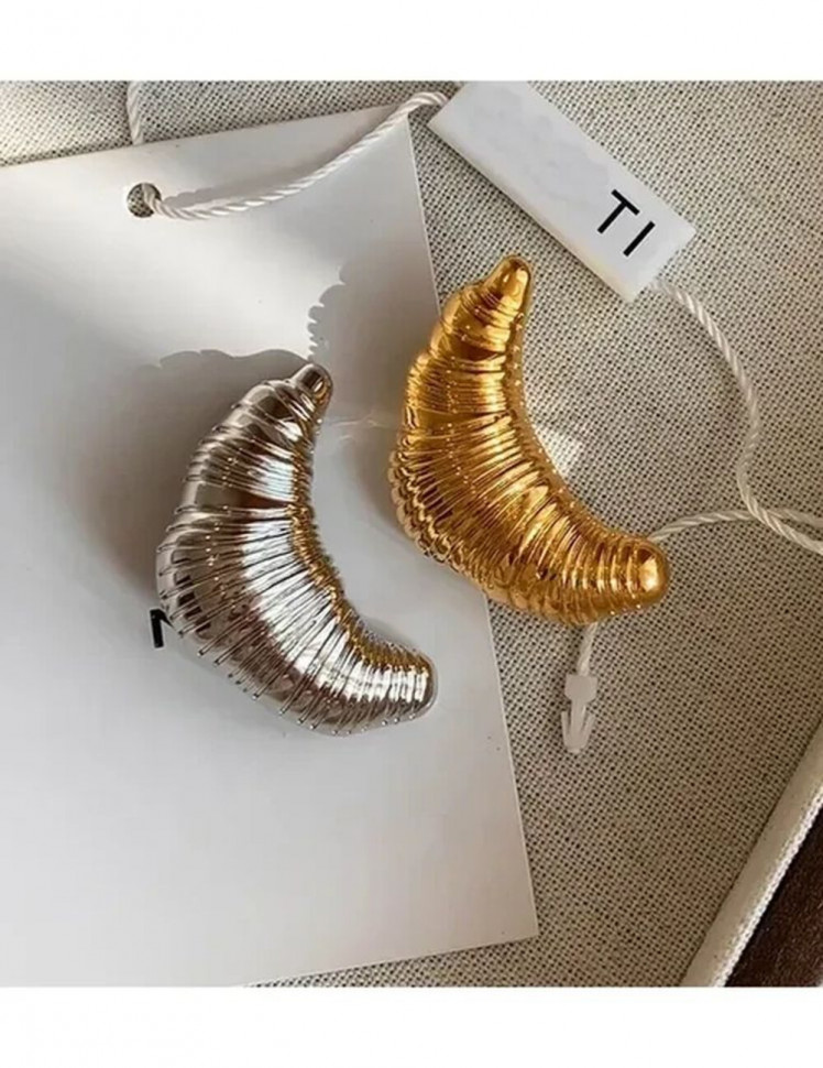 Стальная брошь круассан J10075CJJ Стальная брошь круассан J10075CJJ