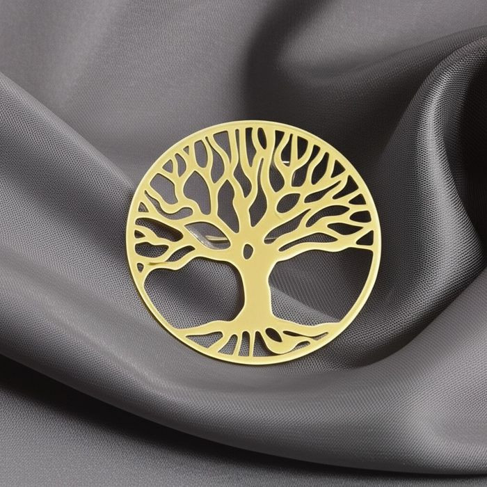 Брошь Медицинская сталь с напылением золотом J11072CJJ