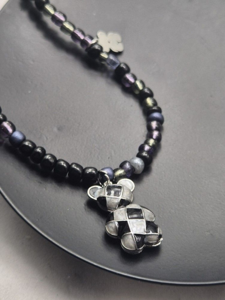 Бусы из черного бисера с подвеской в форме футбольного мяча J10757CJJ