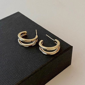 Серьги-кольца с многослойными дугами J10669CJJ Серьги-кольца с многослойными дугами J10669CJJ
