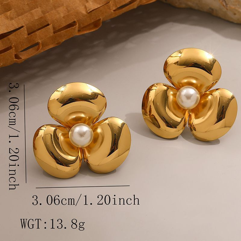 Серьги с цветочным рисунком из титановой стали CJX78285 Серьги с цветочным рисунком из титановой стали CJX78285