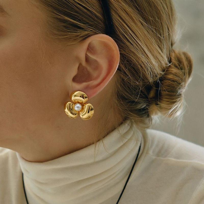 Серьги с цветочным рисунком из титановой стали CJX78285 Серьги с цветочным рисунком из титановой стали CJX78285