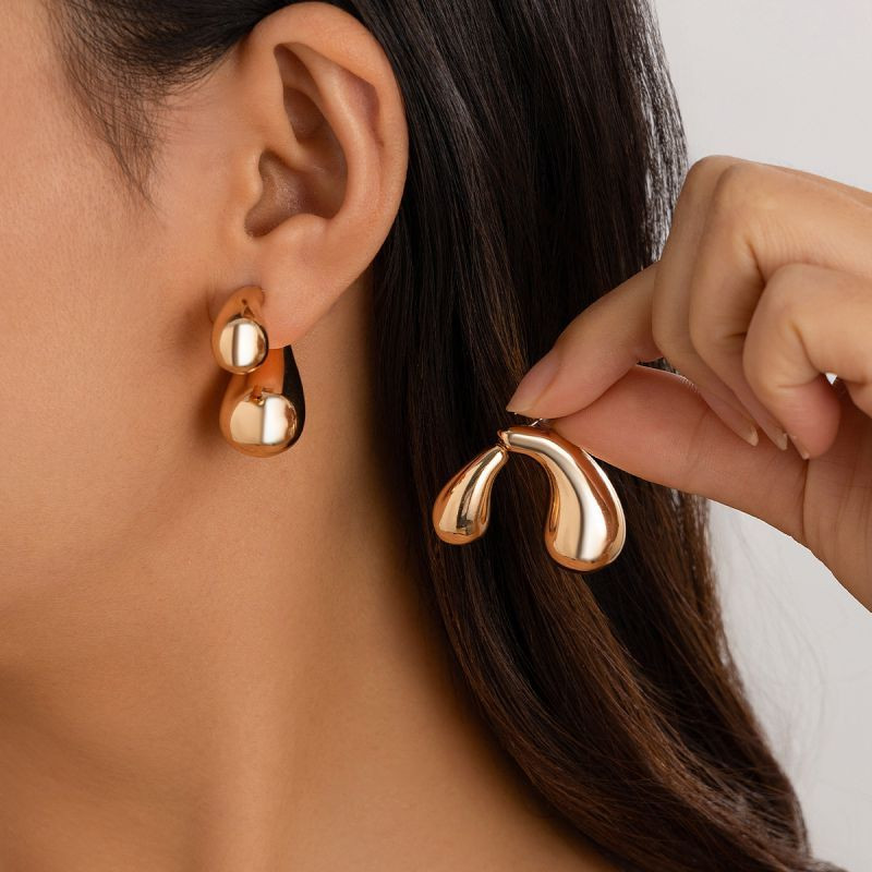 Объемные серьги-пусеты переплетенные звенья CJM03345