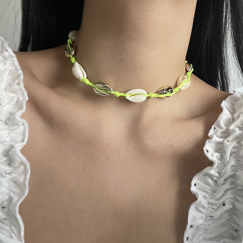 Экзотическое Ожерелье из ракушек каури и жемчуга CJL33876