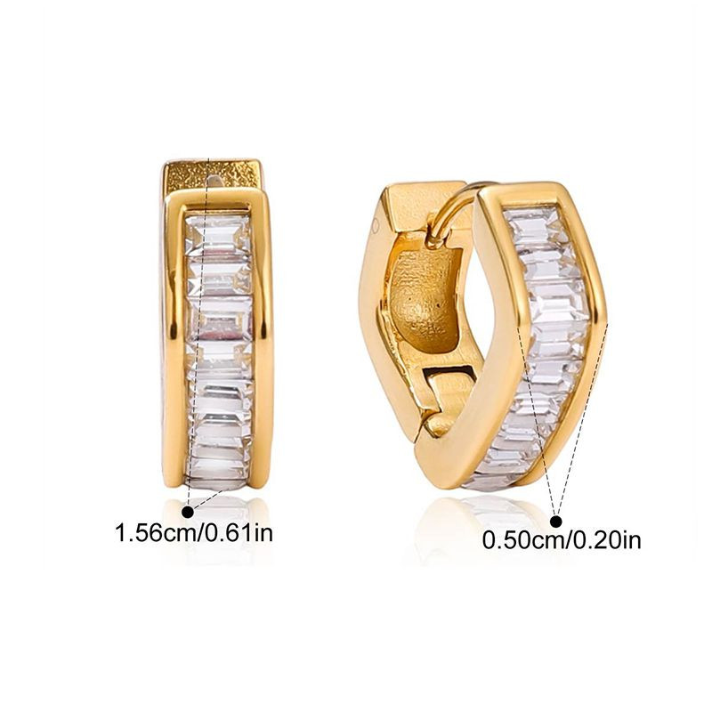 Серьги-кольца с кристаллами багет CJR63173