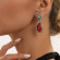 Зелёные серьги с цирконом и смолой ASUZ48168
