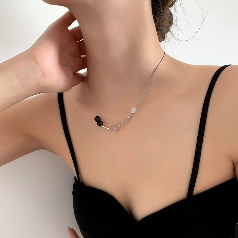 Колье титановая сталь бусины 1J12349CJJ