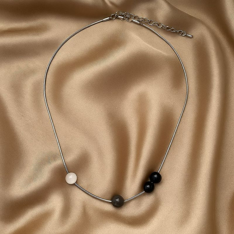 Колье титановая сталь бусины 1J12349CJJ