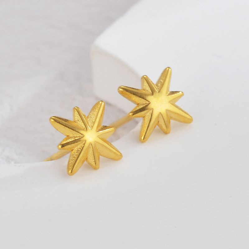 Серьги-пусеты Черепашки золотистые фактурные CJL35150