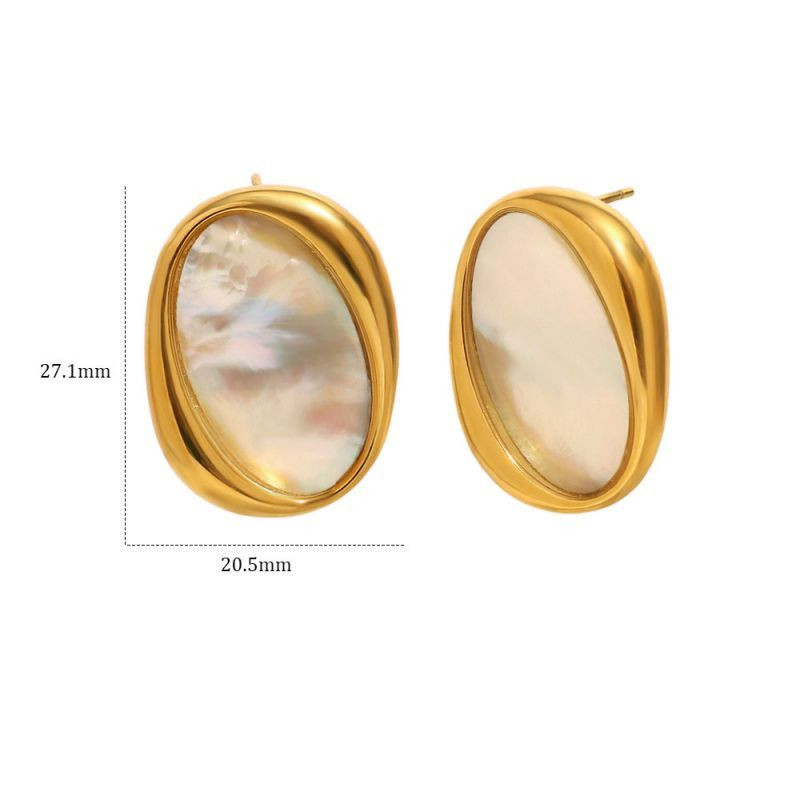 Серьги-пусеты Овалы с перламутром CJP93729