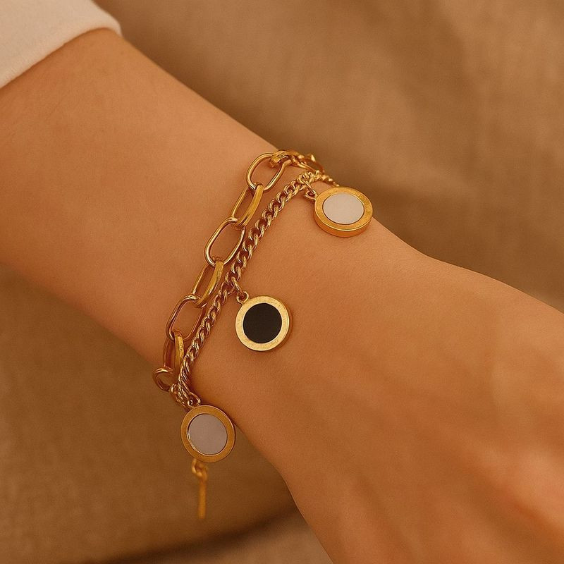 Браслет из титановой стали напыление золотом 1J12023CJJ Браслет из титановой стали напыление золотом 1J12023CJJ