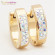 Стальные серьги-конго с напылением золотом вставка стекло J10276CJJ