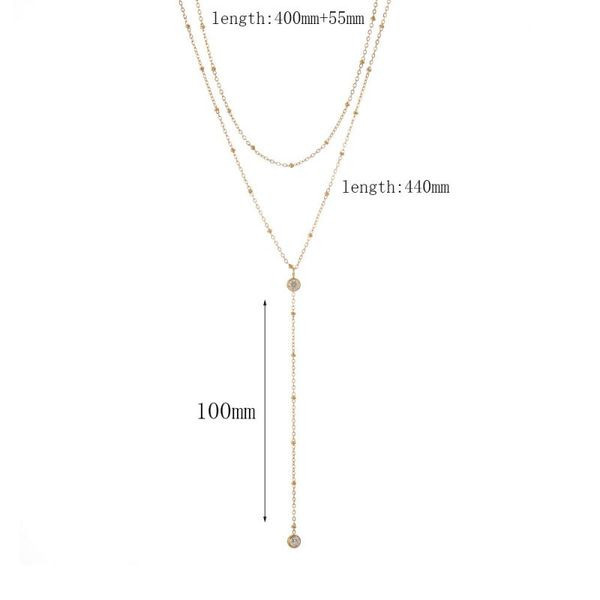 Золотистое колье-галстук с шариками CJL88388 Золотистое колье-галстук с шариками CJL88388