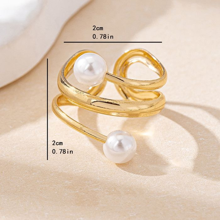 Кольцо спиралевидное с двумя жемчужинами CJM86351