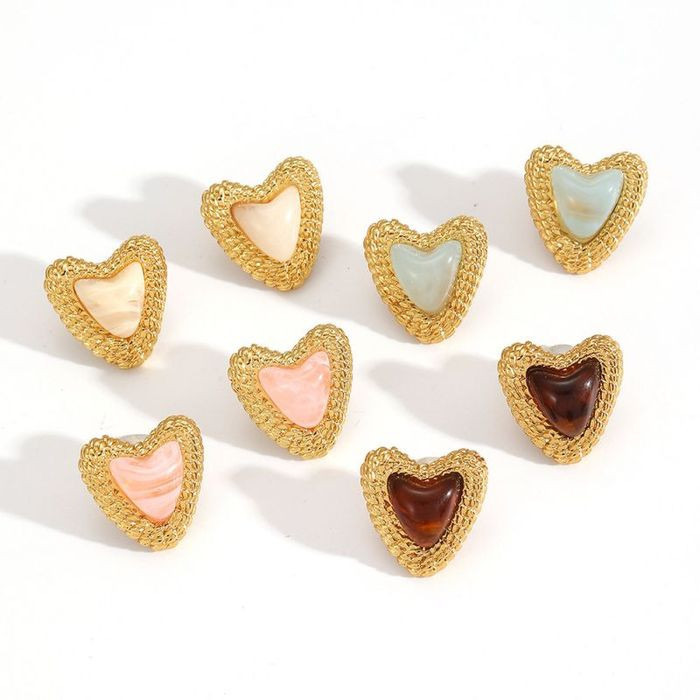 Миниатюрные серьги-пусеты нежные сердца CJM42448