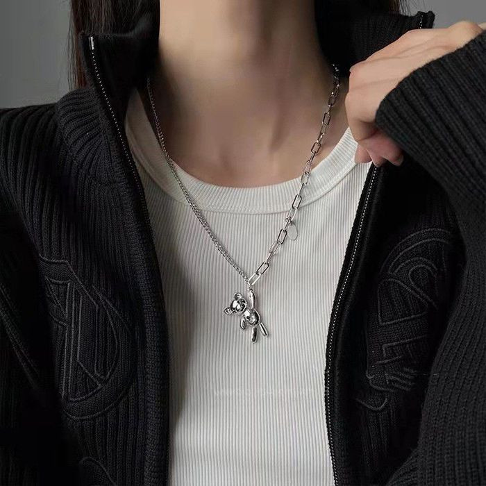 Массивная цепочка с кулоном в форме медведя CJH70165